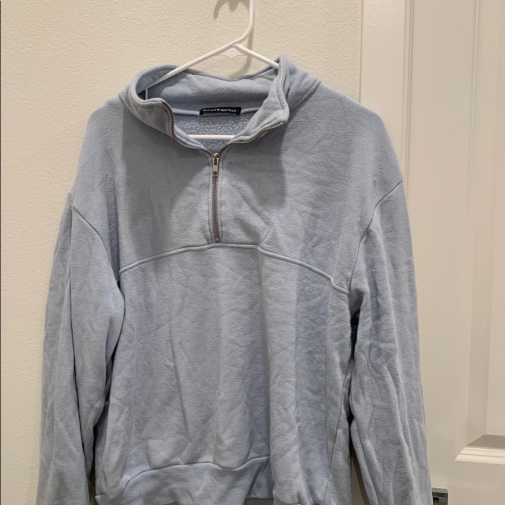 Brandy Melville light blue quarter zip